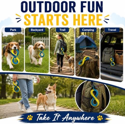 Dog Tug Toy, Interactive Rope Toy for Fetch & Tug, Figure 8 Design，Medium