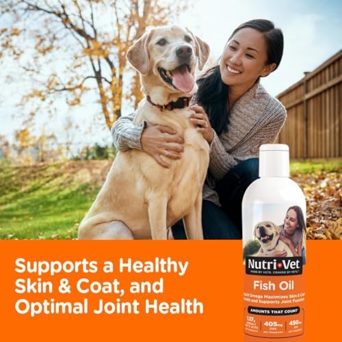 Nutri-Vet Fish Oil for Dogs, Omega 3 Skin & Coat, Dog Fish Oil, 16oz