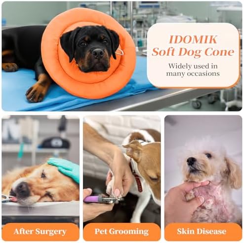 IDOMIK Dog Recovery Collar, Waterproof Soft Dog Cone After Surgery