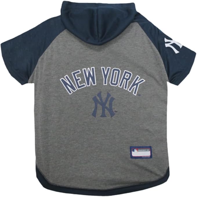 Pets First MLB Hoodie for Dogs & Cats - New York Yankees Dog Hooded T-Shirt, Small. - MLB Team Color Hoody (YAN-4044-SM)