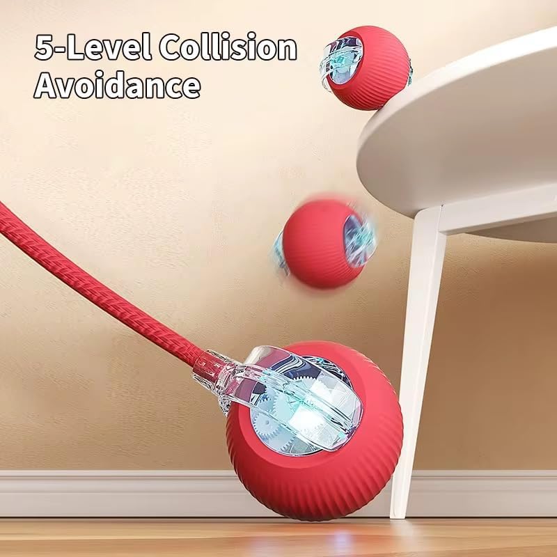 2025 Interactive Cat Toys for Indoor Cats - Toys Ball with Tail, Realistic Bird Chirping, Smart Obstacle Avoidance and Auto Restart,Cat Puzzle Toys for Bored Indoor Adult Cats and Dog (Yellow)