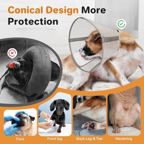 Breathable Mesh Dog Cone Collar for Surgery, Soft Elizabethan Recovery Alternative to Stop Licking,Pet Neck Collar for Large Medium Small Breeds