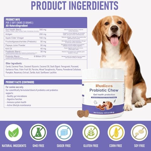 Dog Probiotics Soft Chew for Digestive Health & Immune Support
