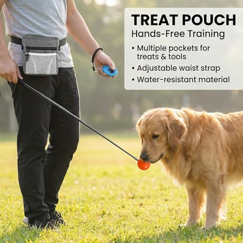 Pet Training Kit -Target Stick,Training Clicker,Whistle,Bell,Treat Pouch- Dog Training Equipment Tools, Agility Training Lure Course For Dogs,Cat Toilet Trainer Kit, Kitten Puppy Behavior Aids Trick
