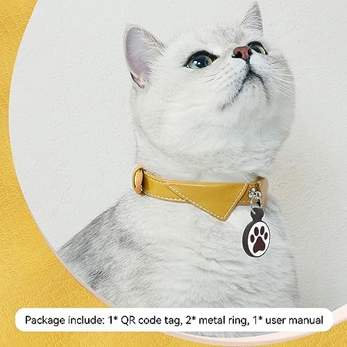QR Code Cat Tag, Modifiable Online Profile, Multiple Emergency Contact, Silicone Cat Tag, Lightweight, Waterproof, No Jinging, Collar Accessories (Medium to Large Breeds - 1.25", Purple)