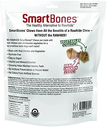 SmartBones Mini Bones Rawhide-Free Dog Treat, With Real Chicken, 30 Count