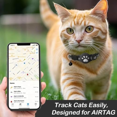 GPS Tracker Collar for Dogs/Cats, Rejustable Tractive GPS Cat Tracker with Real-Time Location, Fit for iOS and Android, Pet Tracker for Safety of Pets' Outdoor Activities (Pink White)