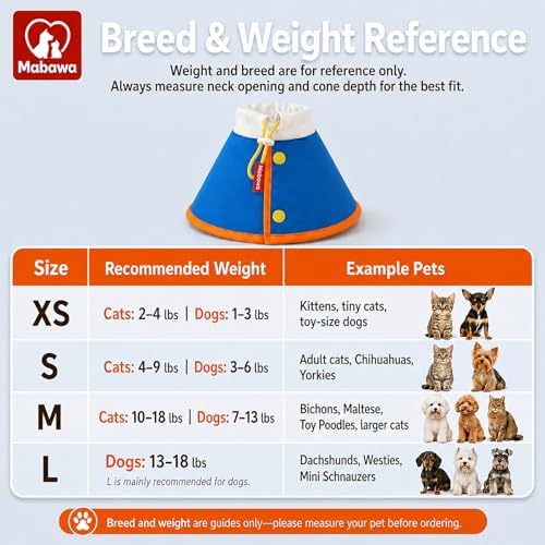 Soft Dog Cone Collar for Dogs & Cats, Adjustable Elizabethan Recovery Collar, Lightweight EPE Material, Post-Surgery Wound Protection (Blue, M)