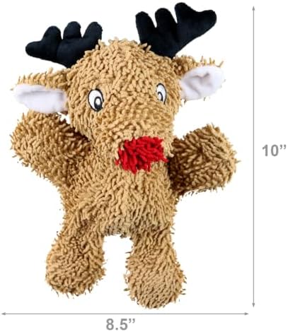MIGHTY Tuffy Microfiber Medium Reindeer Ultra Durable Plush Dog Toy