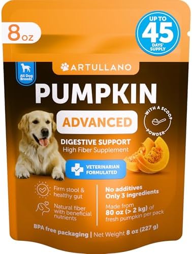 Pumpkin Powder for Dogs - 8 OZ - Fiber Supplement for Constipation, Gut