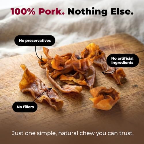 GigaBite Pig Ears Chews for Dogs - Premium Slivers, 1.8 lbs