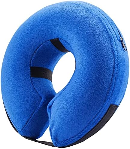 BENCMATE Inflatable Dog Cone Collar Alternative After Surgery Medium+, Blue