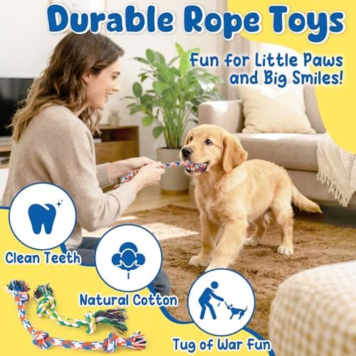 KIPRITII 9 Pack Puppy Toys Set for Small Dogs, Teething & Interactive Play
