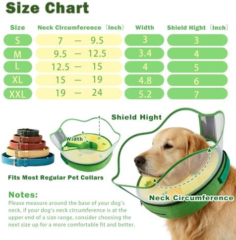 EMUST 2-in-1 Inflatable Elizabeth Collar for Large Dogs After Surgery Soft, Dog Donut Collar Waterproof, Machine Washable, Portable Dog Cone with Removable Protective Shield(Yellow Pineapple, Large)
