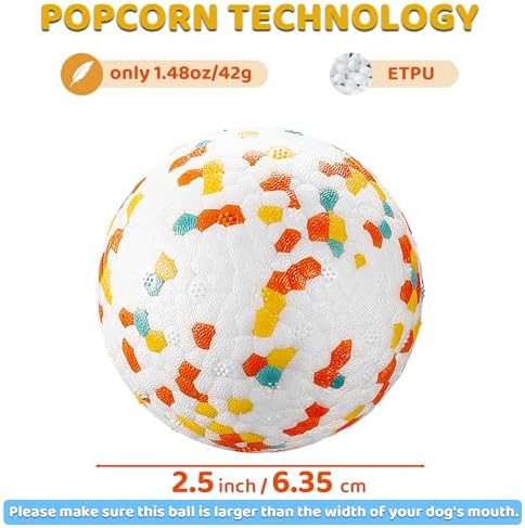 Dog Balls, Indestructible Dog Toy Ball for Aggressive Chewers, Durable High Elasticity Interactive Ball for Training Dog Catch and Fetch, Large Medium Small Dog and Puppies(2.5in, 1pcs)