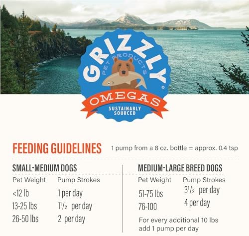 Grizzly Salmon Plus, Salmon Oil Dog Food Supplement, Omega 3-6-9, 8 oz