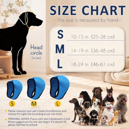 Aliceset 1pcs Dog Ear Muffs, Quiet Ears for Dogs,Blue,S