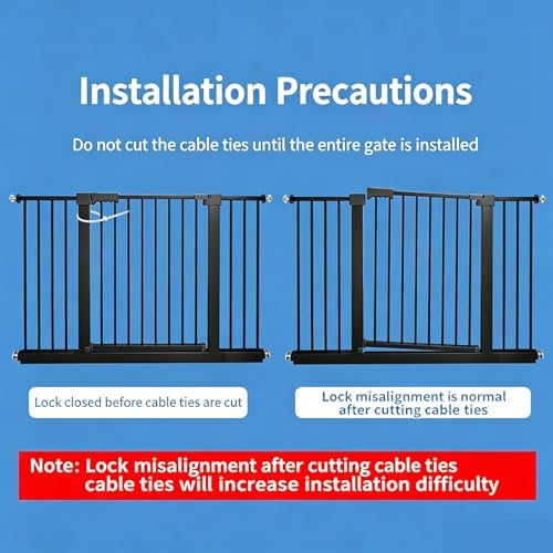 Smart Auto-Close Pet Gate for Dogs & Cats, Escape-Proof 3-Lock Heavy-Duty Stair Gate, 180° Swing Adjustable Dog Gate for Doorways & Stairs(Size:63-70cm/25-28in,Color:White)