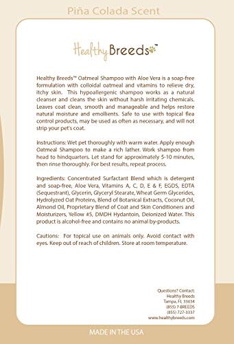 Healthy Breeds Pug Oatmeal Shampoo with Aloe 16 oz (Pack of 2)