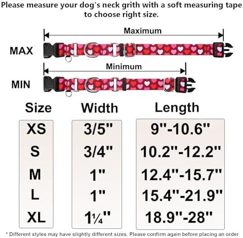 Valentines Martingale Dog Collar Pink Burgundy Heart Love, Small