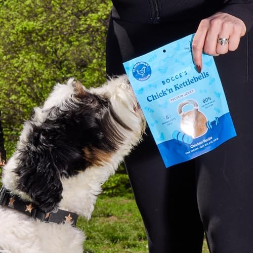 Bocce's Bakery Chick'n Kettlebells Protein Jerky Dog Treats, Chicken (5 oz)