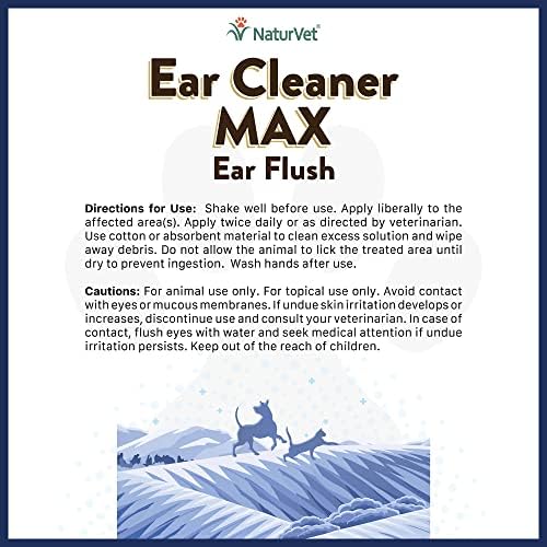 NaturVet Ear Cleaner MAX Ear Flush for Dogs & Cats 12 oz