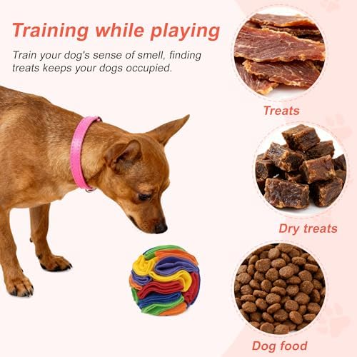 Snuffle Ball for Dogs, Interactive Dog Toys, Rainbow, Medium
