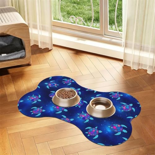 Sea Turtle Galaxy Pet Mats for Food and Water