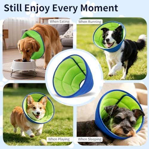 Soft Dog Cone Collar After Surgery, Adjustable Recovery Cone to Stop Licking, Breathable Mesh Elizabethan Collar for Small Medium Large Dogs (M(Neck Girth:11.8"-13.8"))