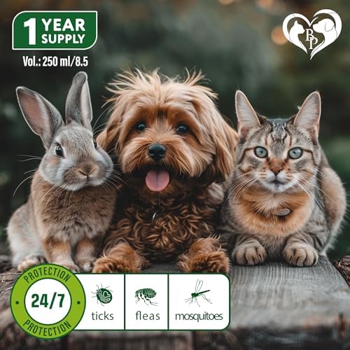Natural Flea and Tick Home Spray for Dogs, Cats & Ferret - Mosquito, Bug Repellent & Carpet Flea Killer - Pet Pest Control & House Flea Treatment Indoor - Organic Prevention for Safe