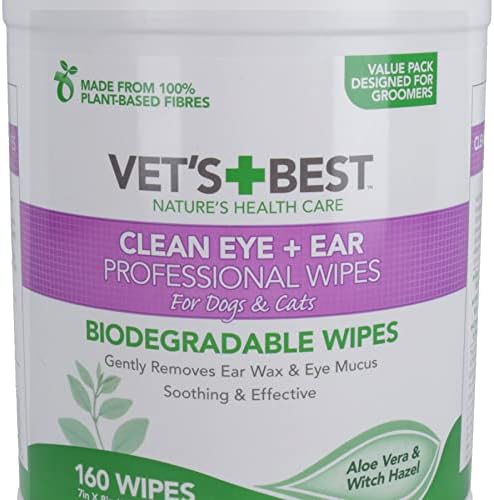 AB Tools 160PK Natural Dog Cat Puppy Pet Ear & Eye Cleaning Wipes Dog Hygiene