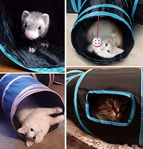 Cat Tunnels, Pet Ferret Rabbit Bunny Tunnels Tubes Subway Habitats, S-Style, DIY Cat Peekaboo Maze House Tent Bed, Kitten Interactive Toy (S Type: 1 Way Tube)