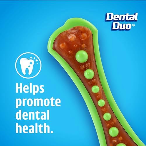 Hartz Chew 'n Clean Dental Duo Bacon Flavored Dental Dog Chew Toy and Treat - Extra Small