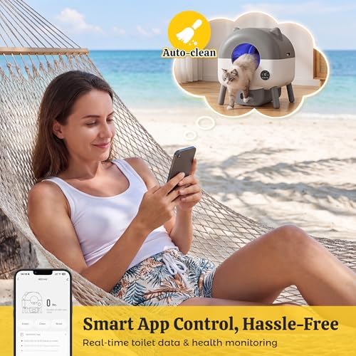WARCAT Self-Cleaning Litter Box – APP Control, Sensors, Grey