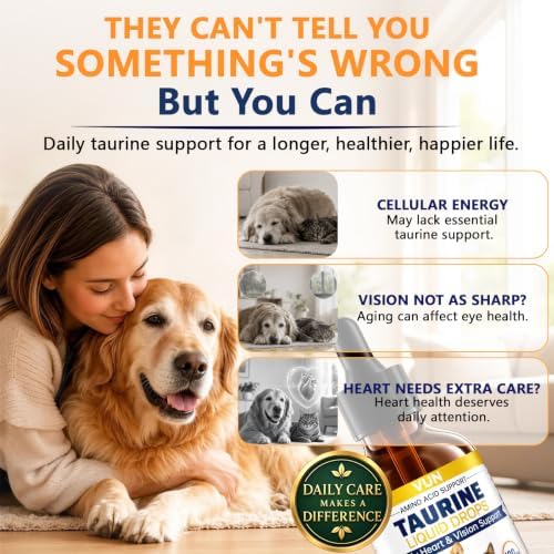 Taurine for Dogs - Taurine Liquid Supplement Supports Healthy Vision, Heart