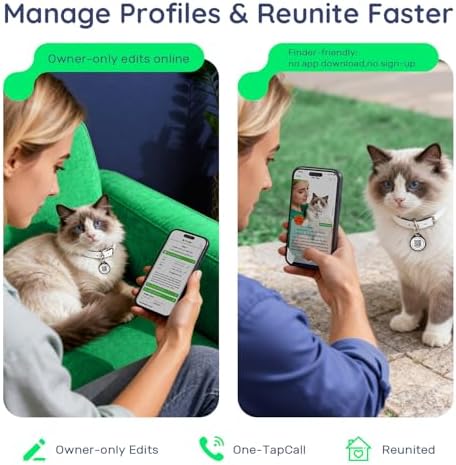 QR Code Dog Tag and Cat Tag, Scan to Reunite Faster, Waterproof and Durable, Lightweight and Quiet, Updatable Contact Info, with Surfer Pet Character Design