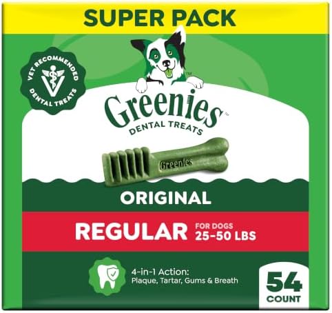 Greenies Regular Dental Dog Treats, Original Chicken Flavor, 54 Count
