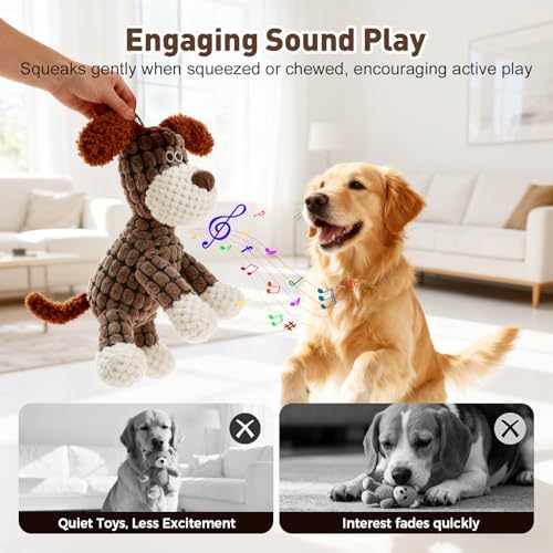 2026 New Dog Toys, Indestructible Plush Dog Toy for Aggressive Chewers, Interactive Squeaky Soft Puppy Chew Toy, Durable Teething Toys for Small Medium Large Dogs (Sky Blue)