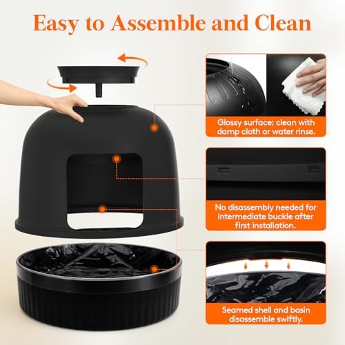 Lifewit Hidden Plant Cat Litter Box with Plastic Scoop& Litter Liner, Black