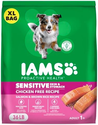 IAMS Proactive Health Sensitive Skin Dry Dog Food, Salmon & Rice, 36 lb