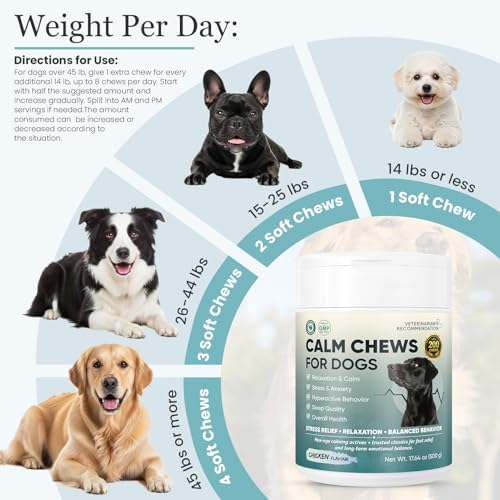 Calming Chews for Dogs 200ct-Dog Calming Chews for Stress & Anxiety Relief