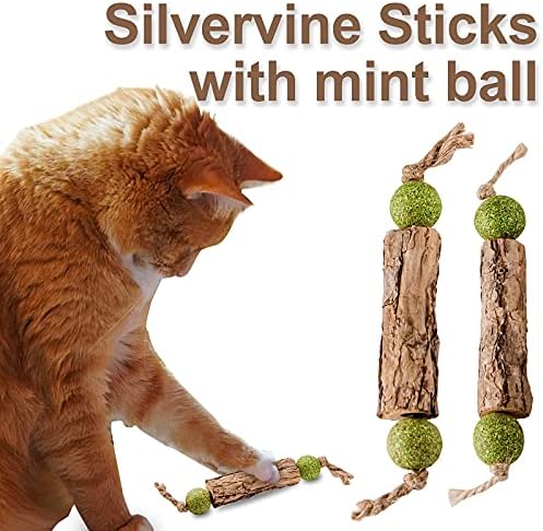 Silvervine Sticks for Cats, 3 Pack Natural Catnip Chew Toys