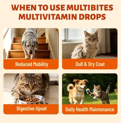 Liquid Cat & Dog Multivitamin, with Probiotics,Taurine,Cranberry