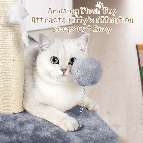 ANWA 32" Tall Sisal Cat Scratching Posts Tree for Indoor Cats Adults, Gray