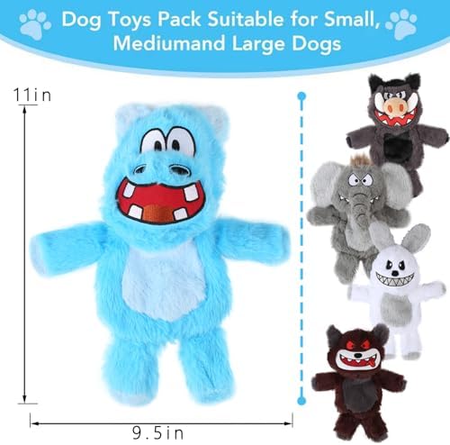 No Stuffing Squeaky Dog Toys Soft Plush for Small Medium Large Breed