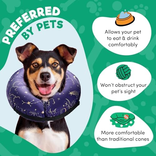 BENCMATE Inflatable Dog Cone Collar Alternative After Surgery Large
