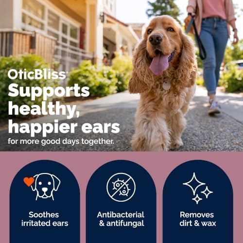 Vetnique Oticbliss Medicated Ear Drops for Dogs & Cats, Infection & Allergy (Ear Infection Drops)