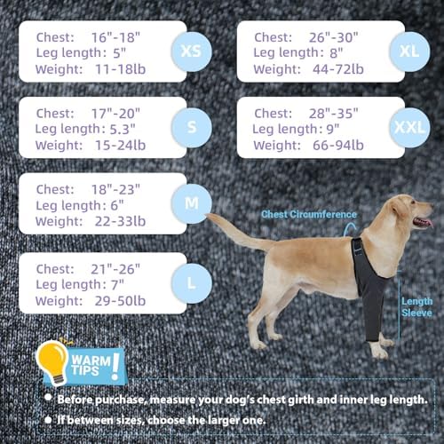 Dog Recovery Sleeves for Front Legs, Cone Collar Alternative, Waterproof & Washable, ACL/CCL Surgery Recovery, Abrasion Resistant, Prevents Licking & Scratching（Heather Gray,S）