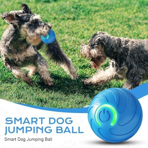 Vibrating Dog Toy – USB Rechargeable Interactive Shaky Toy for Small, Medium, Large Dogs – Automatic Moving with LED Light – Durable Bite-Resistant Pet Toy (Blue)