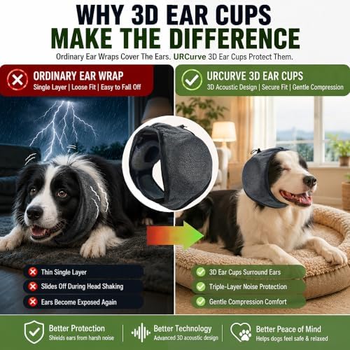 Noise Cancelling Ear Muffs for Dogs: Calms 99.5% of Dogs for Thunderstorms